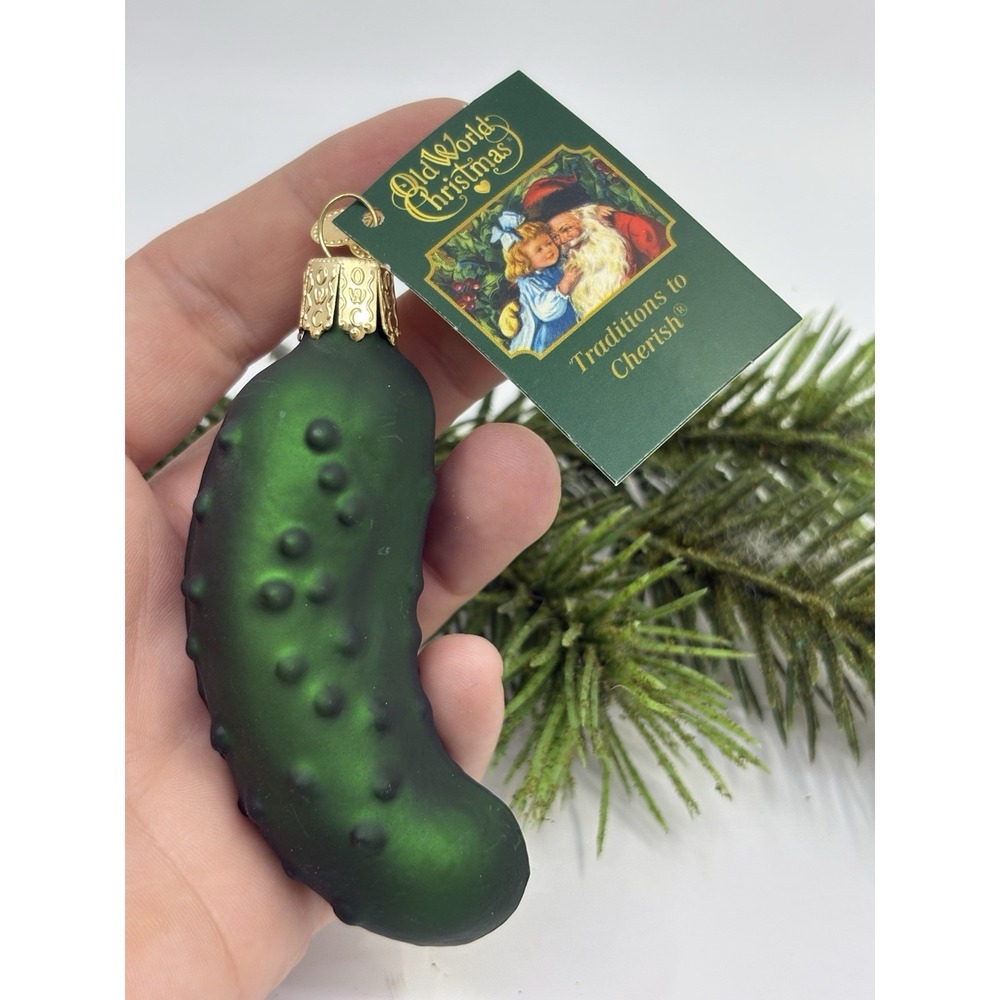 Old World Christmas Ornaments: Pickle Glass Blown Ornaments New Tags Box